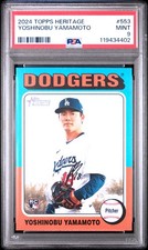 2024 TOPPS HERITAGE #553 YOSHINOBU YAMAMOTO PSA 9