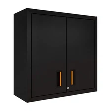 for Home Ready-to-Assemble Wall Steel Cabinet with Two Doors (Black)