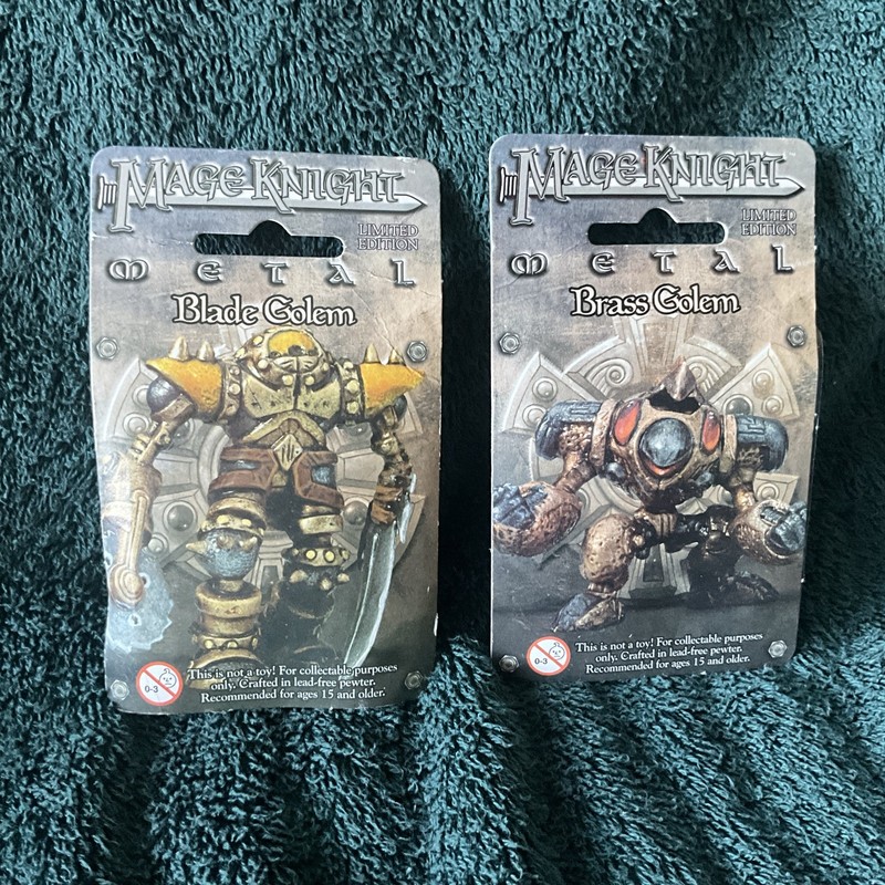 Mage Knight Metal Limited Edition BLADE GOLEM & BRASS GOLEM WizKids Miniatures