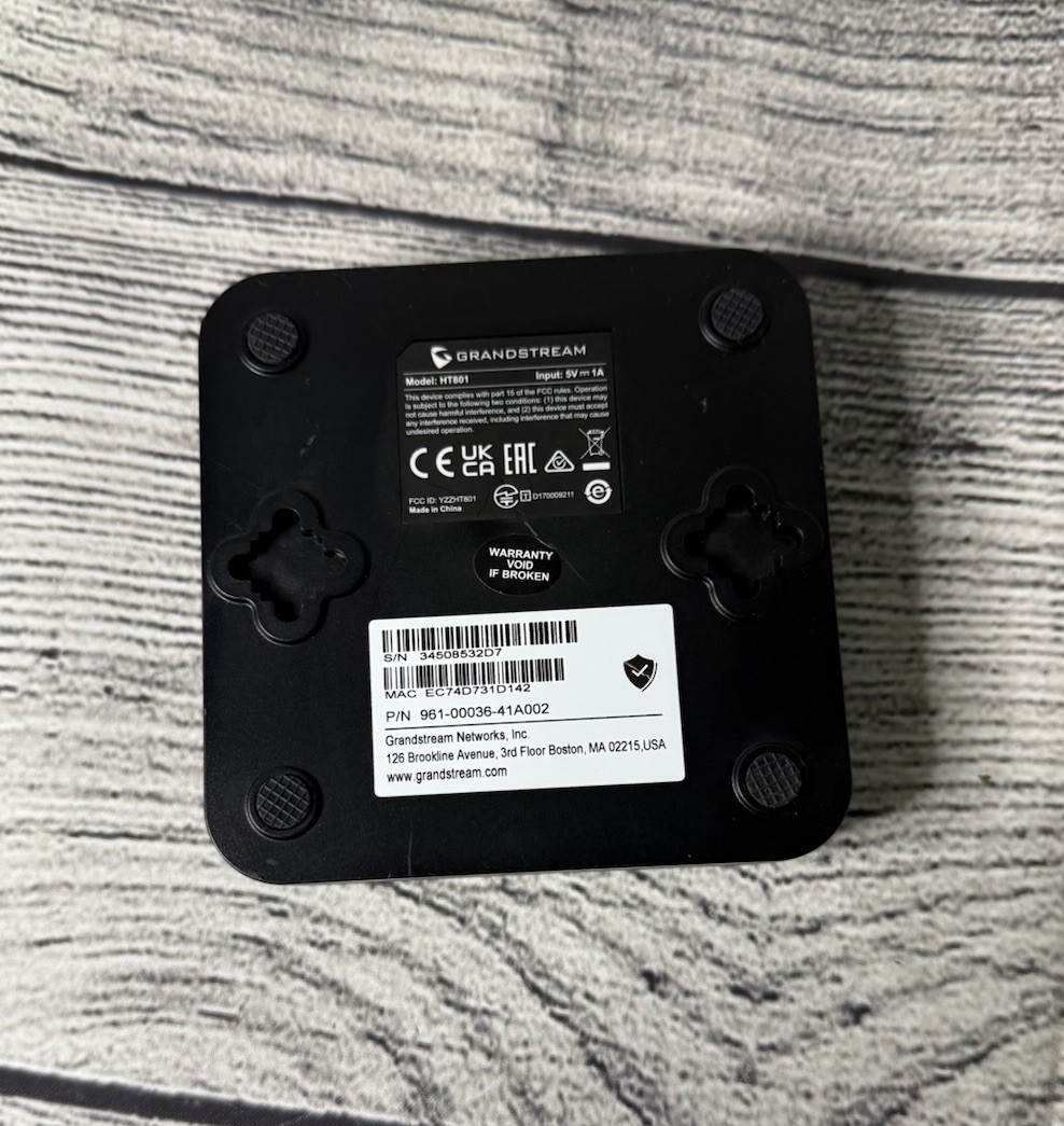 Grandstream HT801 Single Port Analog Telephone Adapter - Works - No Power Cord -