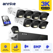 ANNKE 3K AI Color Night POE Security IP Camera System 8CH 8MP NVR Outdoor H.265+