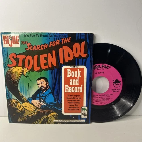 GI Joe 1964 1973 SEARCH FOR THE STOLEN IDOL Peter Pan Book & Record Set 45 rpm