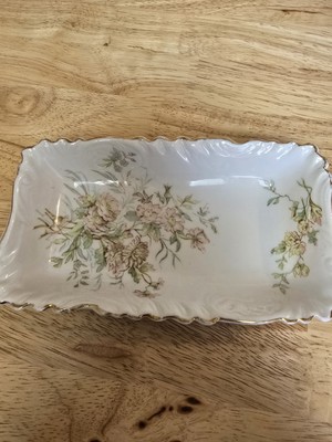 Austria Trinket Dish 7 Inchs By 4 Rose Pattern, Vintage Beautiful,  Rare