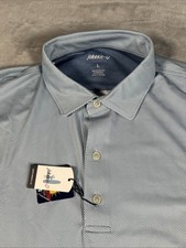 Johnnie O Shirt Mens Large Blue Geometric Prep Formance UPF 50 Golf Stretch