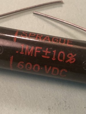 NOS Sprague Black Beauty Capacitor 0.1 MF @ 600 VDC 6TM-P10