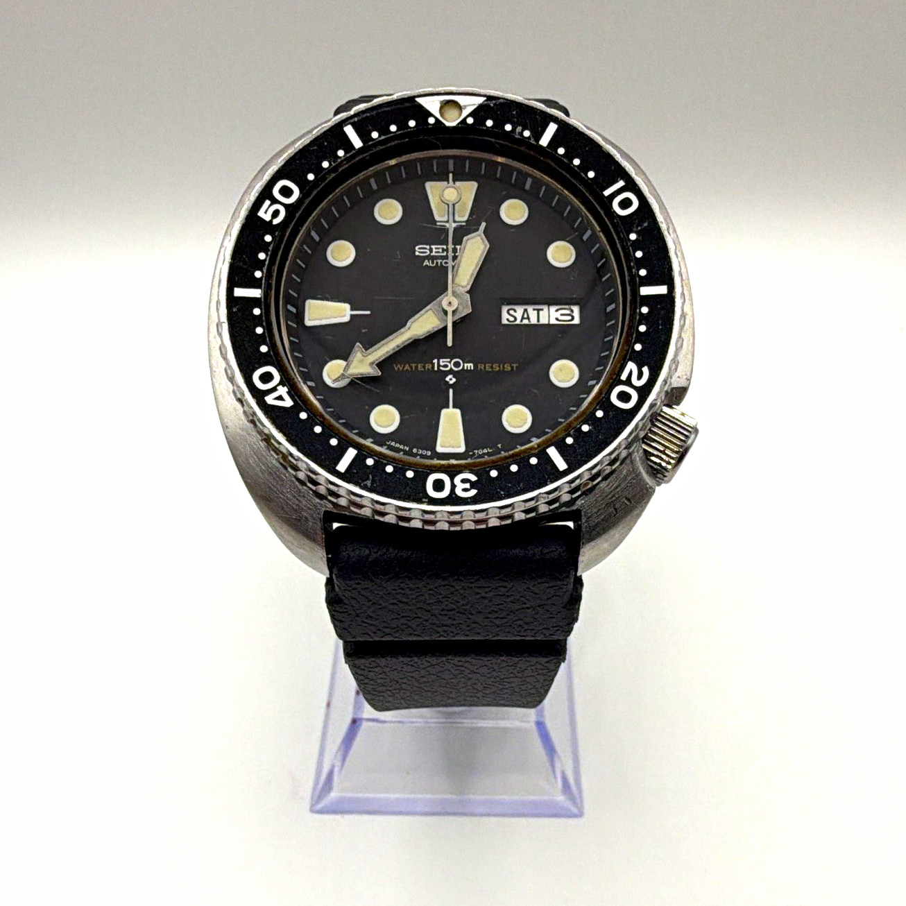 Vintage Seiko 6309-7049 Turtle Diver Automatic 150m Watch New Seiko Strap 