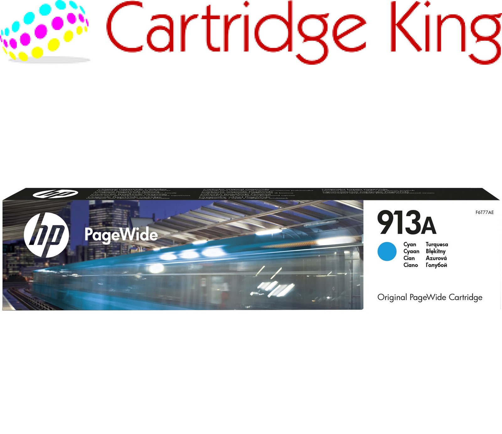 HP 913A Cyan Original Pagewide Ink Cartridge Page Yield 3000 (P/N F6T77AE)