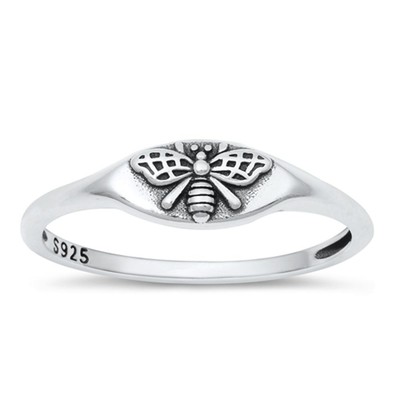 Cute Honey Bumble Bee Ring New .925 Sterling Silver Oxidized Band Sizes 4-10
