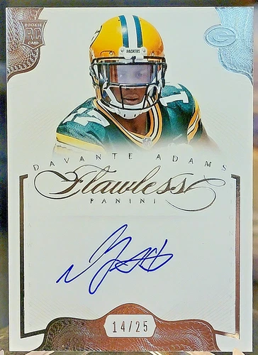 2014 Flawless Davante Adams Auto Rookie RC On Card Autograph Packers #/25 SSP