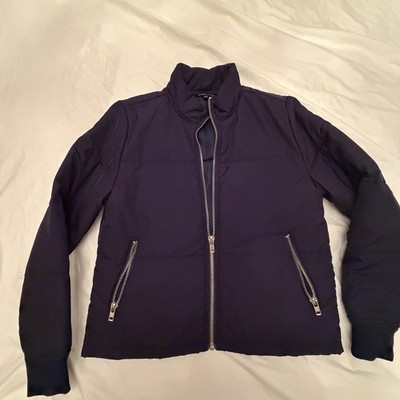 Kendall & Kylie Women's Navy Blue Quilted Puffer Jacket Zip Zipped Pockets S