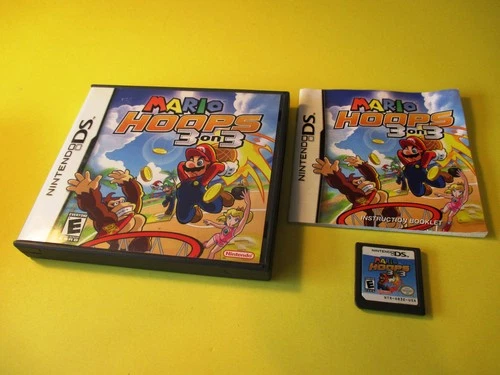 Mario Hoops 3 on 3 (Nintendo DS) Lite DSi XL 3DS 2DS w/Case & Manual