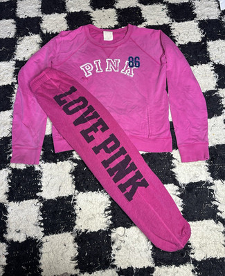 Y2K PINK Victoria s Secret 2Pc Sweatsuit Set Womens L