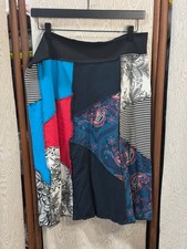 Women's Upcycled T Shirt Multi Color Patchwork Skirt Brand Unknown Size Est L !!