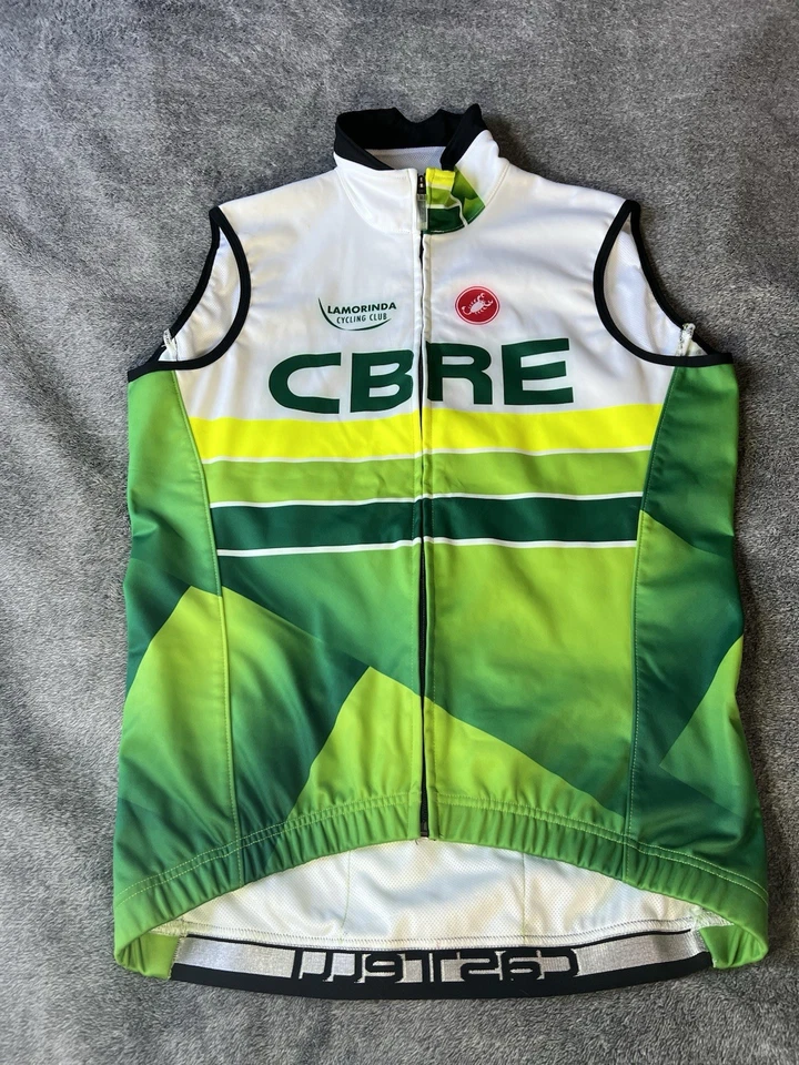 Chaleco Jersey de Ciclismo Castelli Talla Mediana Verde Camisa de Compresión Cremallera Completa Foto 2 de 4
