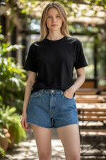 Vintage Levis 550 Shorts Womens 12 Blue Denim High Rise Cutoff Red Tab 90s