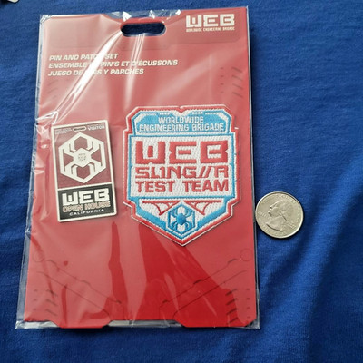 Disneyland Avengers Campus Spiderman WEB Slinger Test Team Iron On Patch & Pin