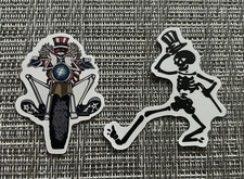 Grateful Dead / Jerry Garcia Dancing Skeleton And Motorcycle Vinyl Stickers