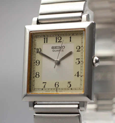 Vintage 1984 [Exc+5] Seiko 7321-5540 24mm Quartz Silver Dial Tank Women's Watch