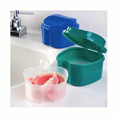 Paquete de 2 fundas de baño dentadura Orafix portavasos caja almacenamiento contenedor remojo para viajar - Imagen 2 de 11