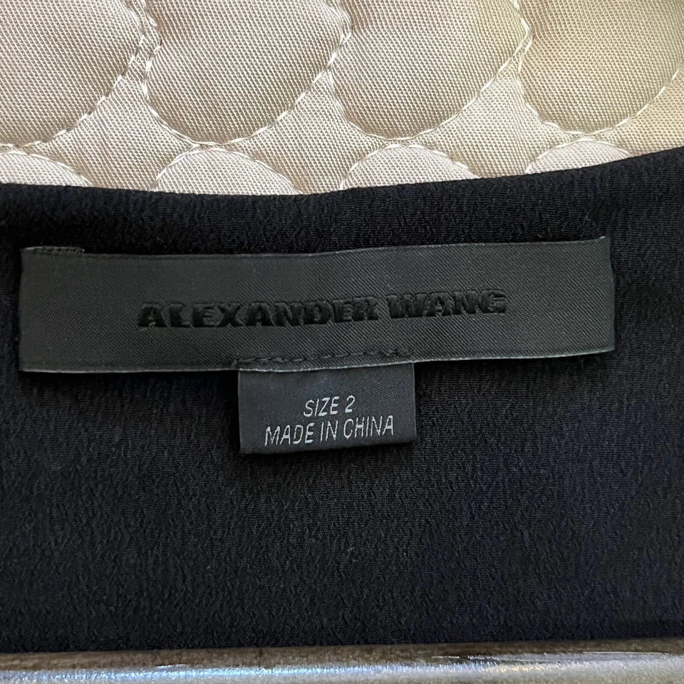 NUEVO SIN ETIQUETAS BLUSA SIN MANGAS ALEXANDER WANG seda cuello redondo/dobladillo sin mangas rayas abstractas 2 Foto 4 de 4