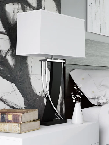 Lite Source LS-21788 Table Lamp with Off White Fabric Shades 18" x 18" x 31" - Picture 2 of 3