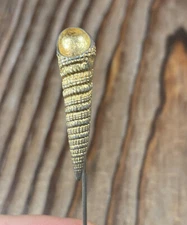 Spire shell stick pin seashell gold tone vintage Silver Tone Stopper