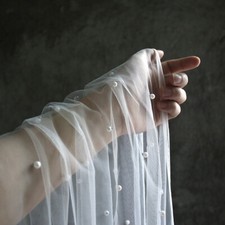 Lace Fabric Bead Pearl Tulle Lace Fabric Tulle Embroidery Wedding Background