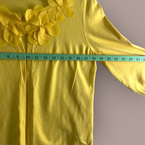 Mercer Street Studio Women's Yellow 3/4 Sleeve Cardigan Sweater SZ/S - Picture 6 of 12