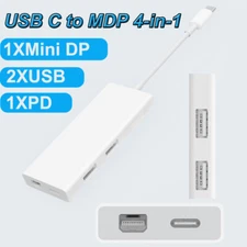  4 IN1 USB-C to Mini DisplayPort+USB 3.0+PD Adapter 4K@60Hz Video Quick Charger