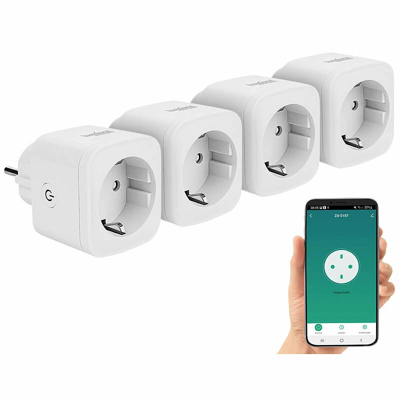 4er-Set WLAN-Steckdosen, Apple-HomeKit-zertifiziert, Sprachsteuerung - Bild 2 von 4