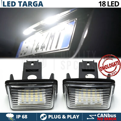 Luci Targa 5 LED Per Citroen Saxo Canbus 6000K Bianco