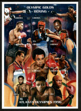 Liberia 1996 - Atlanta Olympic Sports Boxing - Sheet of 9 Stamps Scott #1229 MNH