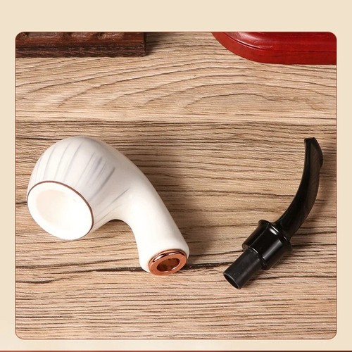 Resin Cigarette Pipe White Bent Type Portable Smoking Accessories for Gift 9mm - Picture 10 of 24