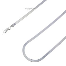 925 Sterling Silver 7mm Herringbone Necklace Italian Chain - All Sizes