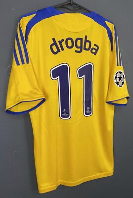 MENS FC CHELSEA 2008/2009 DIDIER DROGBA UEFA SOCCER FOOTBALL SHIRT