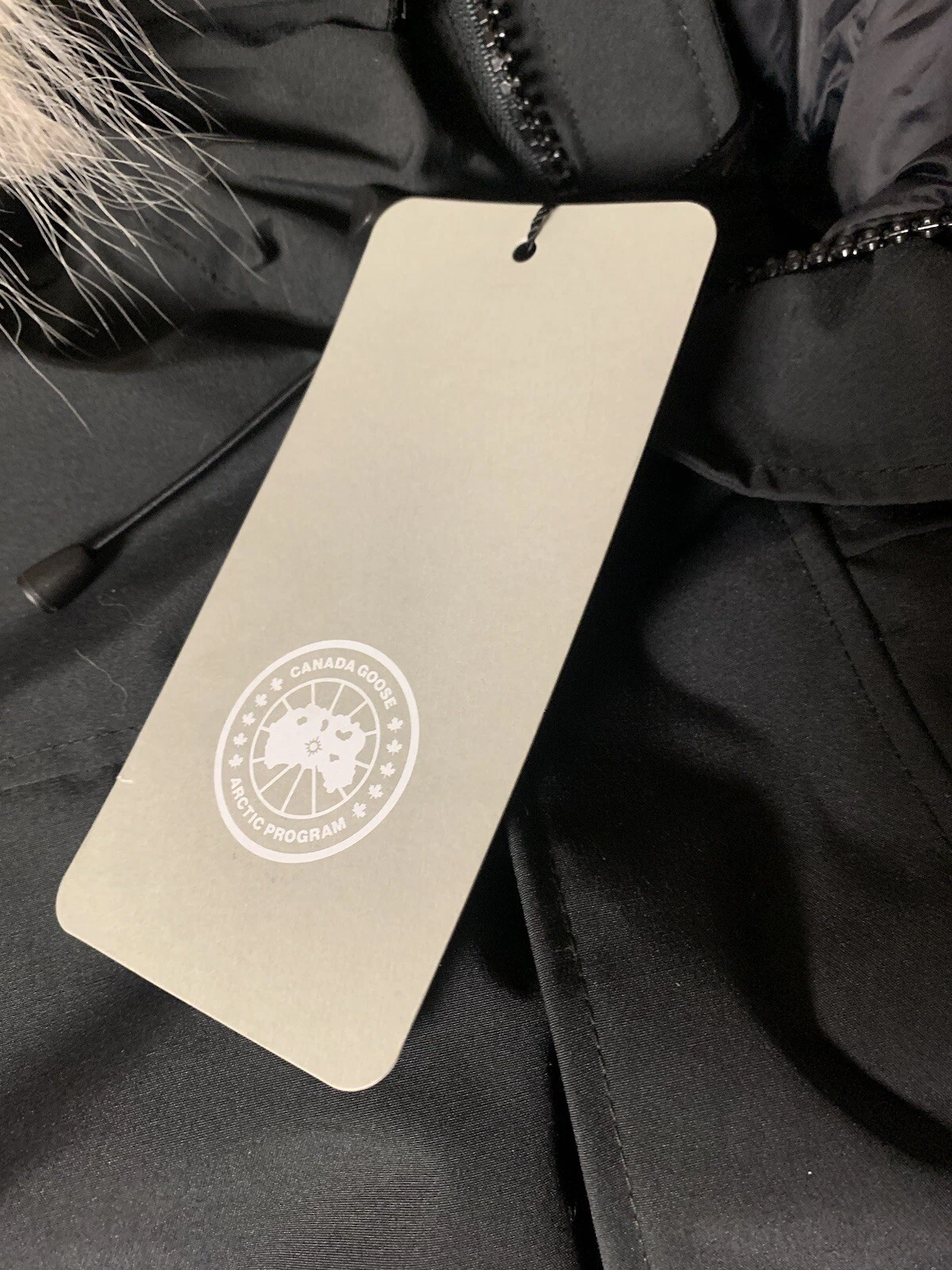 Canada Goose Heritage Langford Parka Uomo Giacca Pelliccia Cappuccio Piccolo Nero Autentico