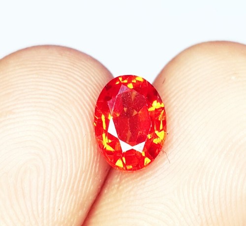 Piedra preciosa suelta de zafiro naranja natural 1,52 quilates sin tratar con certificación AAA+ calidad - Imagen 9 de 10