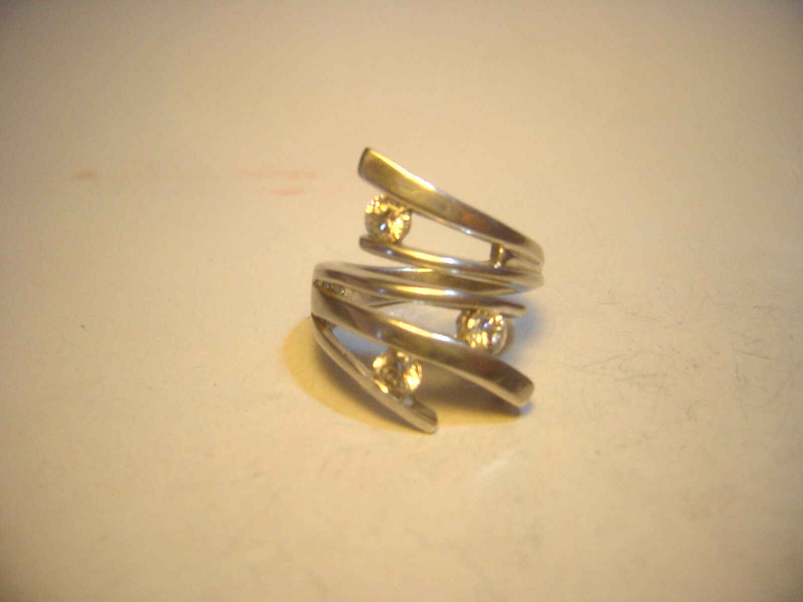 Vintage Solid thick Silver Ring-Stunning chunky d… - image 4