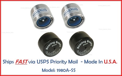 Bearing Buddy Stainless Steel SS w/ Protective Bra (1 Pair) Boat Trailer 1.980''
