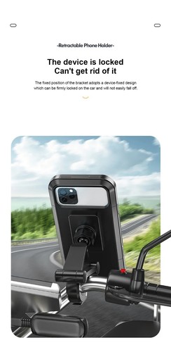 Funda de montaje para teléfono de motocicleta para teléfono de bicicleta para motocicleta scooter impermeable - Imagen 11 de 21