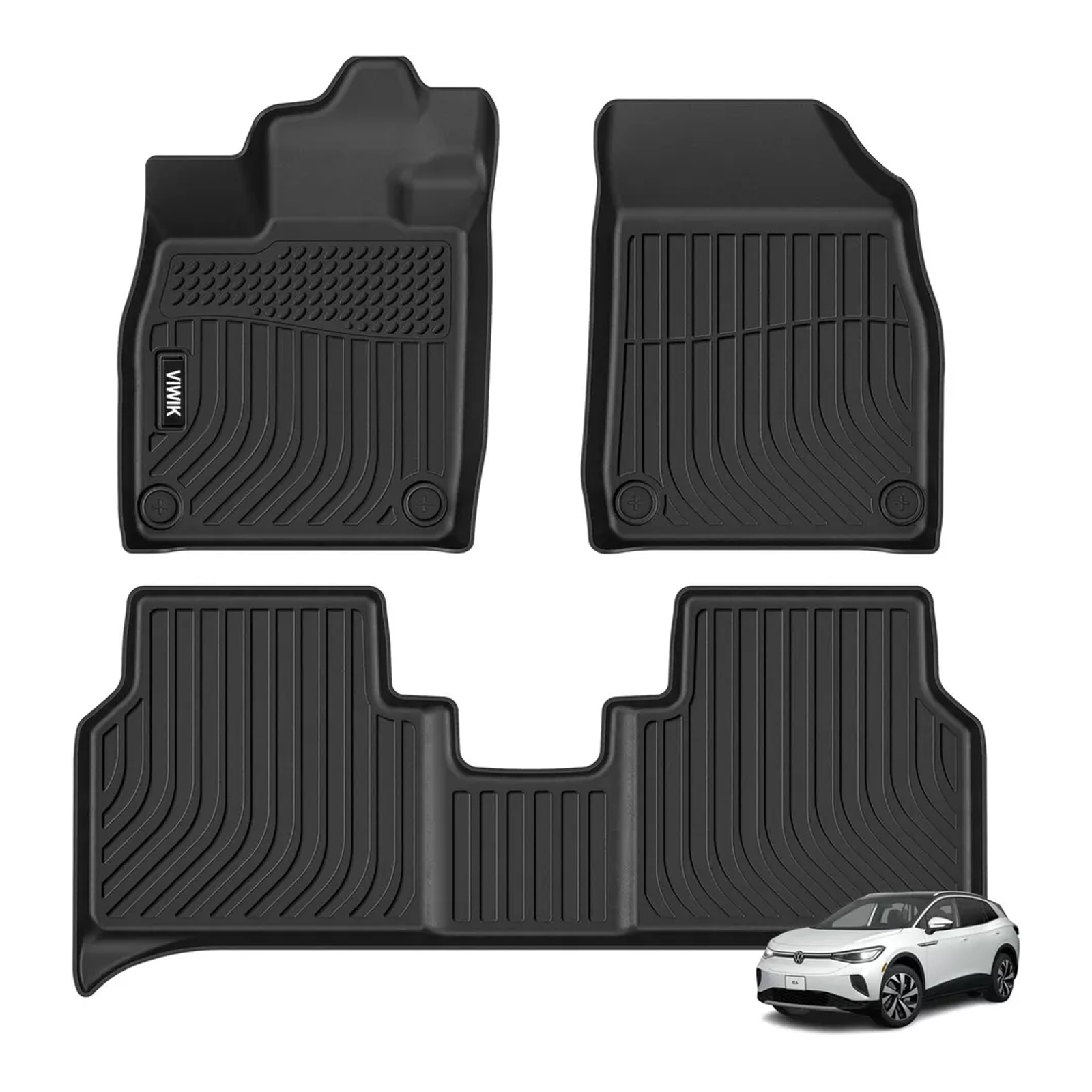 US VIWIK Floor Mat Liners for Volkswagen ID.4 2021 2022 2023 2024 TPE Rubber