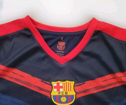 FCB Barcelona Tee Red And Blue T-Shirt NWT Tee Shirt Mens Large Soccer Football - 第 3/5 張圖片
