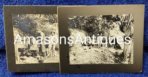 2 Photos Sawyer's Bar Gold Miners at Camp Siskiyou Co California 