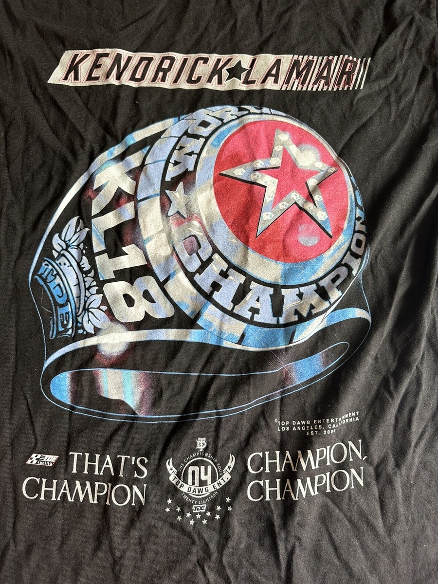 TDE Kendrick Lamar Champion Ring Black Official Tour T-shirt Sz