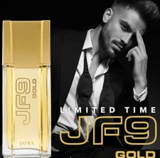 Jafra JF9 gold Cologne For Men 100 ml 3.3 Fl New In Box