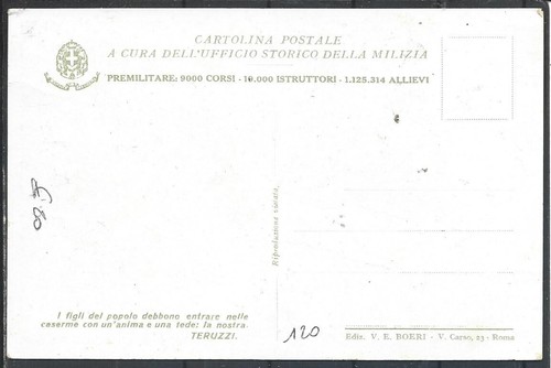 1940 ITALY FASCIST PROPAGANDA HISTORICAL OFFICE OF THE MILITIA, PREMILITARY - Picture 2 of 2