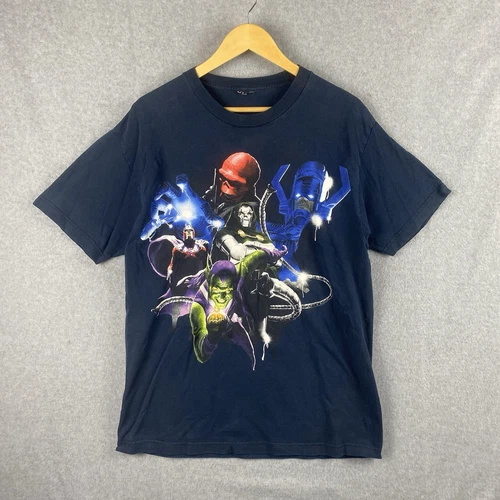 Vintage Marvel Mad Engine T Shirt Villains Alex Ross Mens L Goblin Doom Magneto