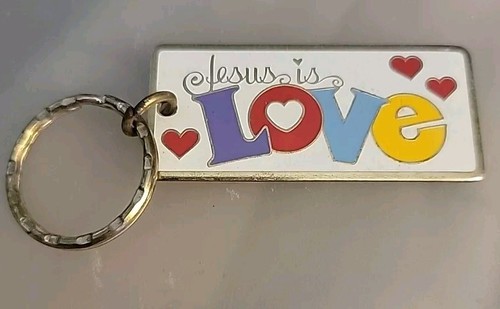 Religious JESUS FISH And Love keyring key chain keychain 2 And 2.5" Lot Of 2 - Picture 2 of 4