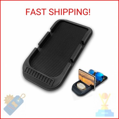 Car Dashboard Cell Phone Holder, Anti-Slip Pad Double-Groove with Number Plate A