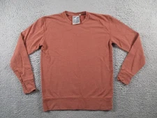 Jungmaven Sweatshirt Mens Small Orange Pullover Crewneck Hemp Blend Sweater